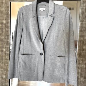 Loft Ponte Modern Blazer in Heather Gray | Size Small